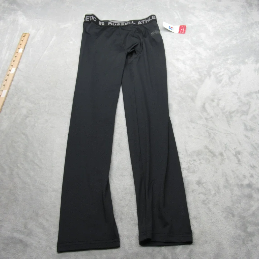 Russell Athletic Compression Pants Youth XL Black Big 5 Tights PUll-On 26x28 NEW